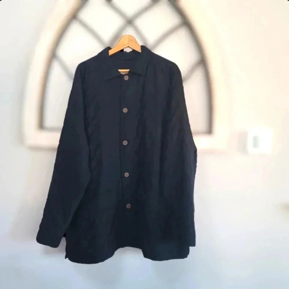 Vintage Tommy Bahama 100% silk quilted jacket Sz XL
